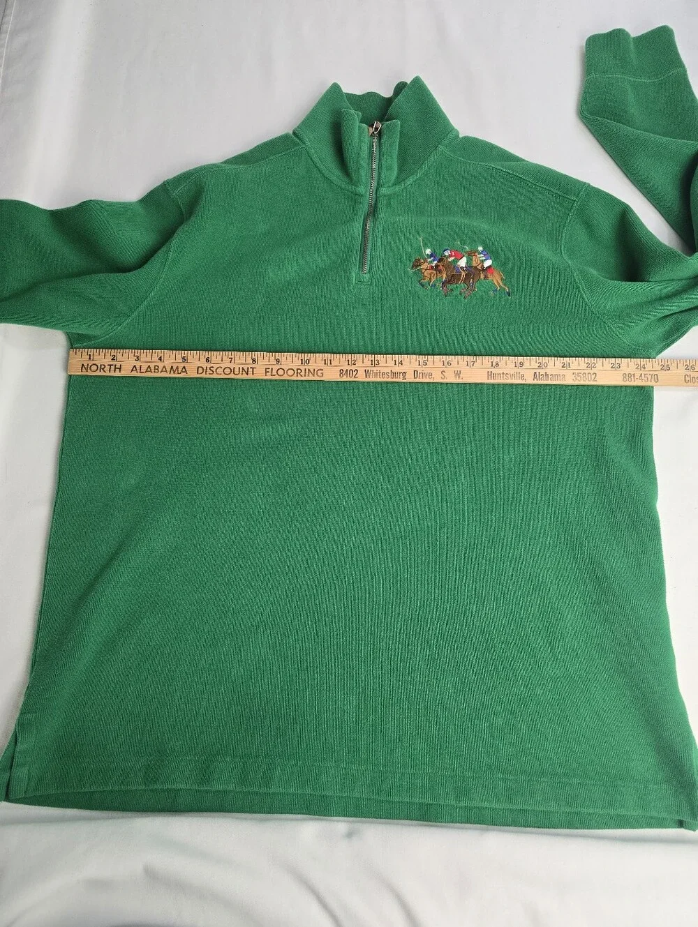 Polo By Ralph Lauren Green 1/4 Zip Pullover Sweater Big Pony XL